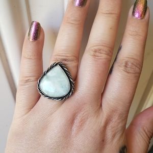 Artisan handmade Larimar Ring Size 7 sterling silver